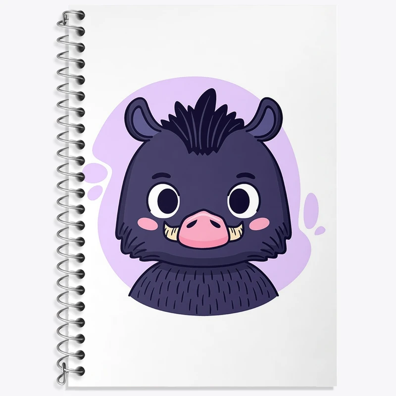 دفتر زبان 50 برگ خندالو مدل دو خط طرح حیوانات بامزه کد 37164