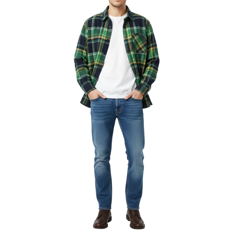 پیراهن آستین بلند یقه برگردان مردانه مدل  پشمی کد 01