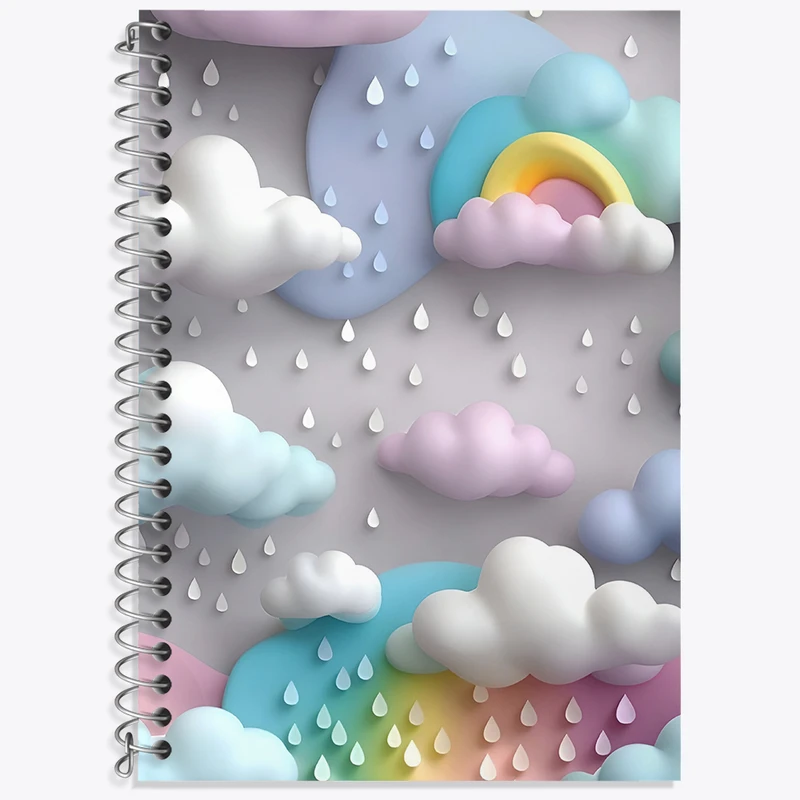 دفتر زبان 50 برگ خندالو مدل سه خط طرح ابر کیوت کد N4059