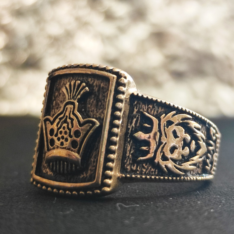 انگشتر مردانه مدل شیر و تاج کد GL115