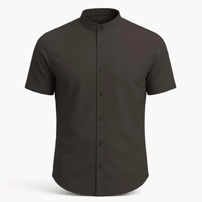 پیراهن آستین کوتاه یقه ایستاده مردانه ابراف مدل رادمان کد SHOK