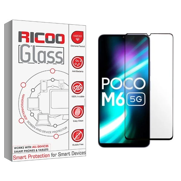 محافظ صفحه نمایش شیشه ای ریکو مدل RiC2 مناسب برای گوشی موبایل شیائومی Poco M6