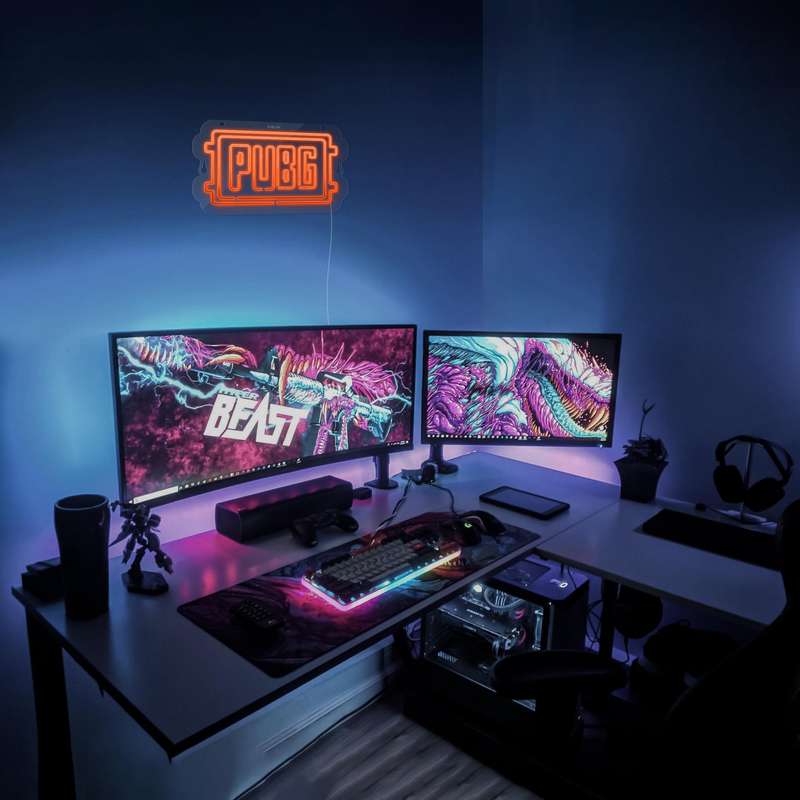 چراغ دیواری نئون دیزاین طرح Pubg-Logo_ORG