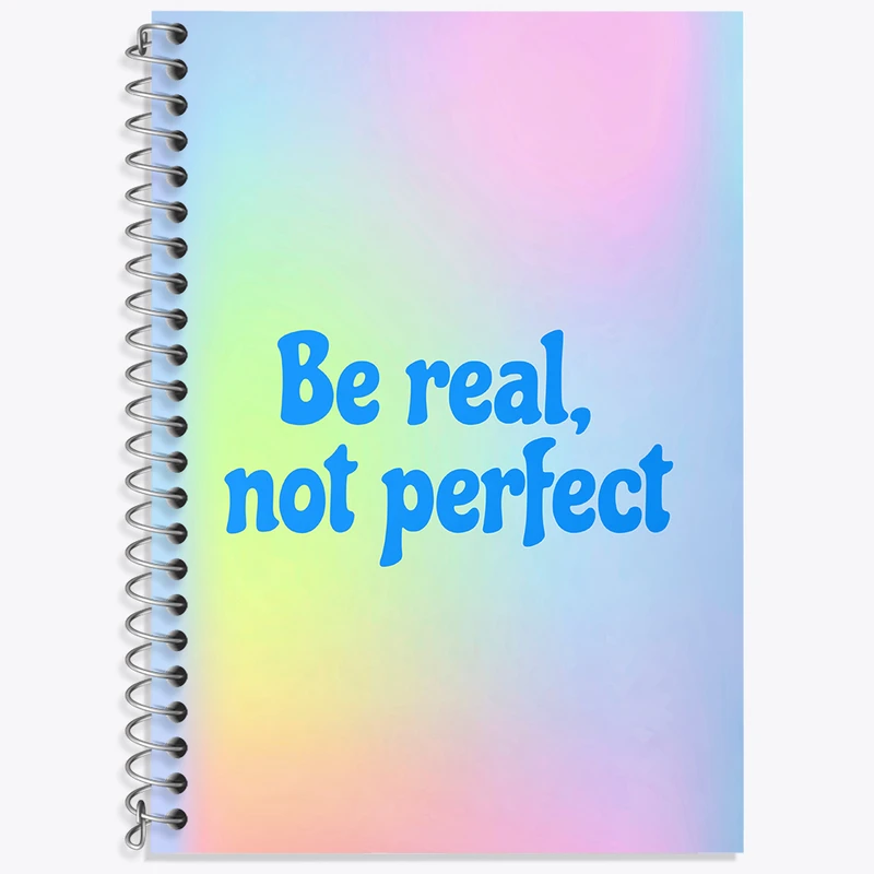 دفتر زبان 50 برگ خندالو مدل دو خط طرح Be Real Not Perfect کد N2334