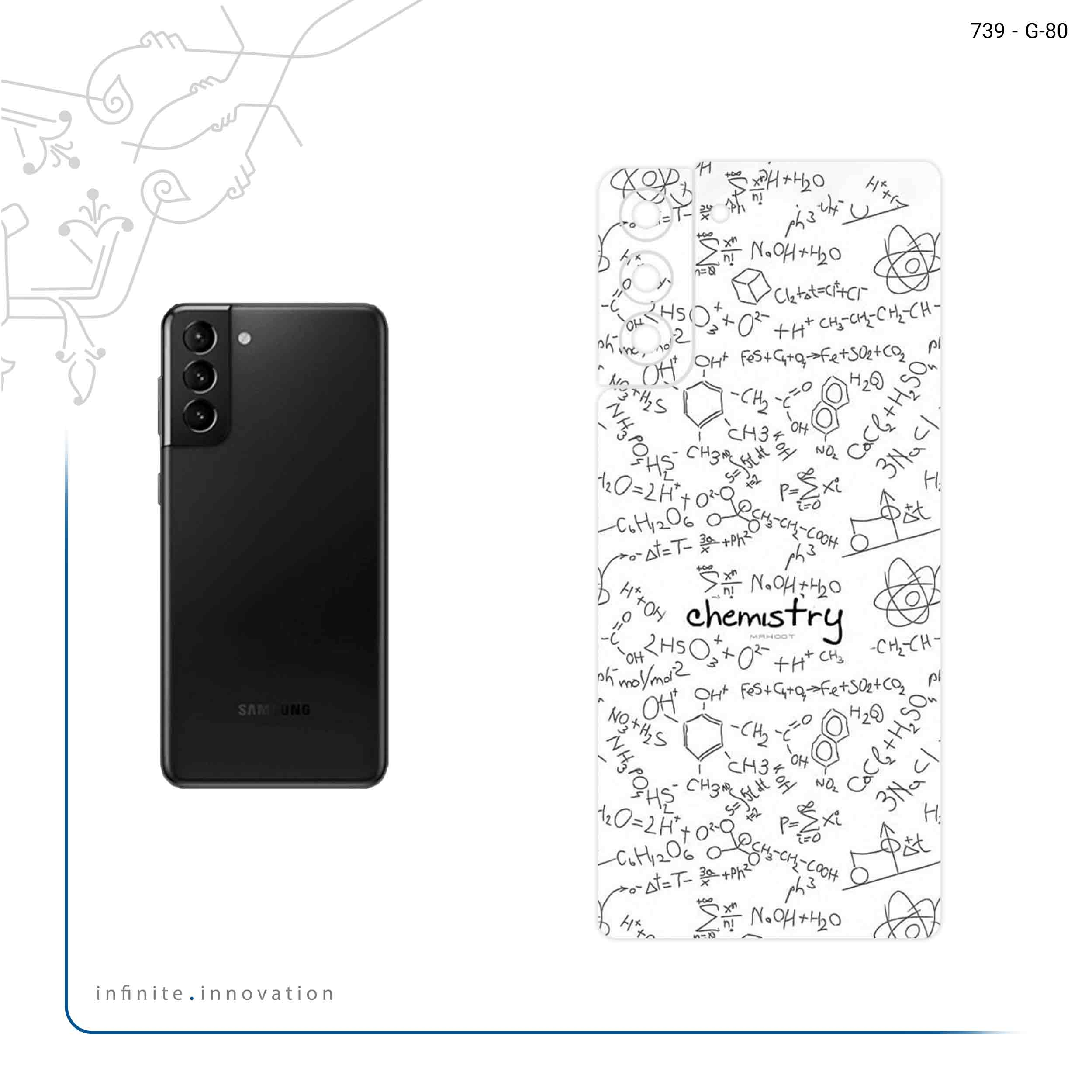 برچسب پوششی ماهوت مدل Chemistry Science مناسب برای گوشی موبایل سامسونگ Galaxy S21 Plus 5G