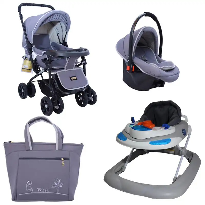 ست کالسکه و کریر مدل درختی کد 1089 به همراه روروئک و ساک لوازم کودک