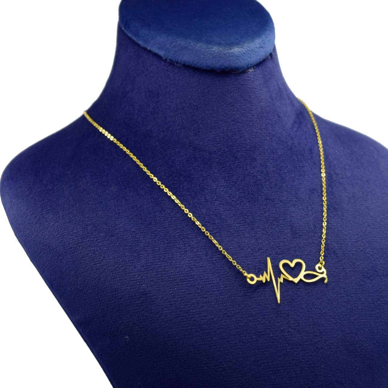 گردنبند طلا 18 عیار زنانه کانیار گالری طرح ضربان قلب مدل NE20 -  - 4