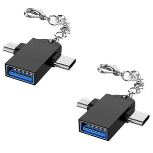 مبدل USB 3.0 به USB-C / microUSB مدل OTG-ACM بسته دو عددی
