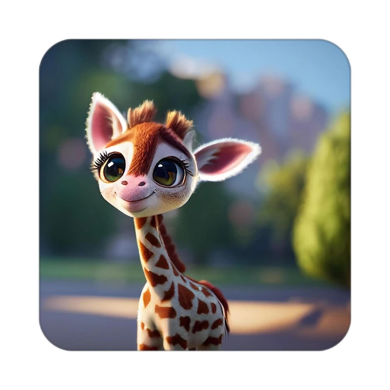 زیر لیوانی کاکتی طرح حیوانات کارتونی مدل mp27887