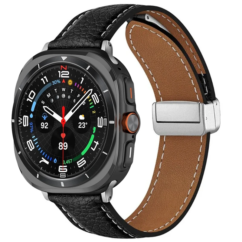 بند اسپریگ مدل Magnetic Leather SP مناسب برای ساعت هوشمند سامسونگ Galaxy Watch 7 Ultra 47mm