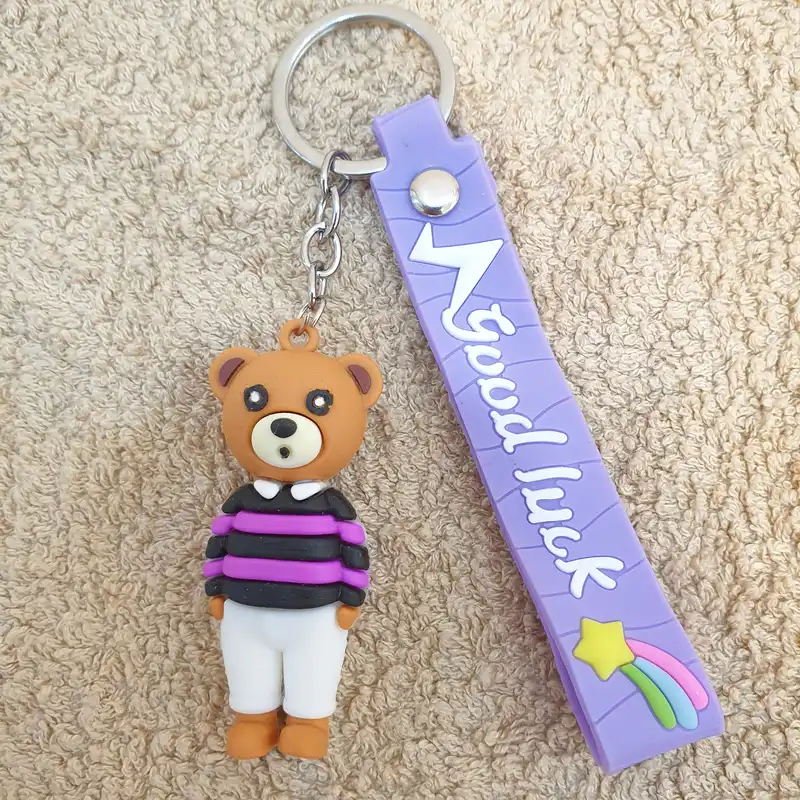 جاکلیدی مدل سیلیکونی طرح خرس لباس راه راه کد DB24