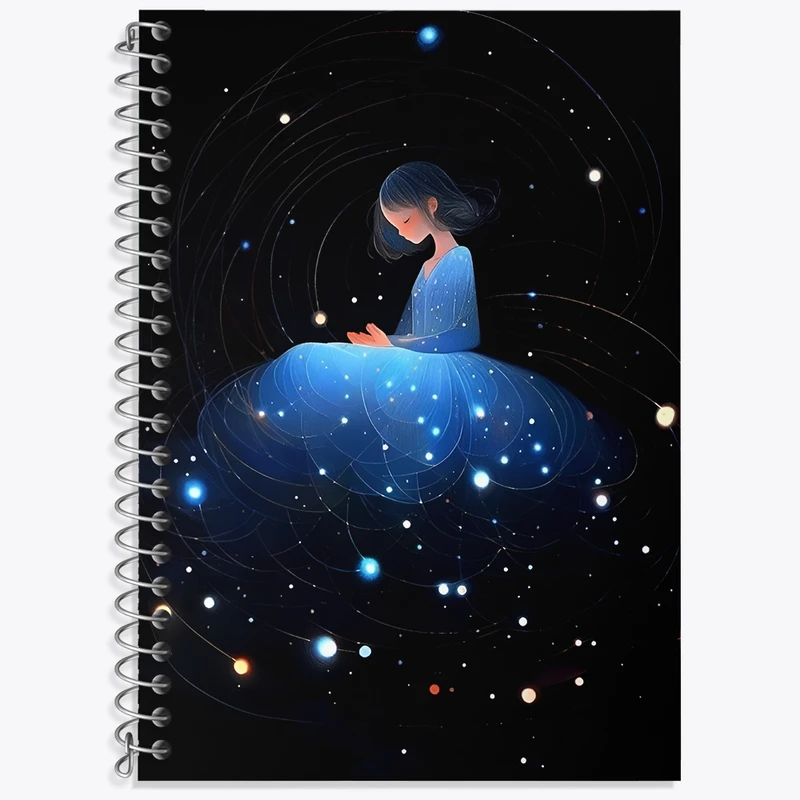 دفتر زبان 50 برگ خندالو مدل سه خط طرح ماه (Moon) کد N3077