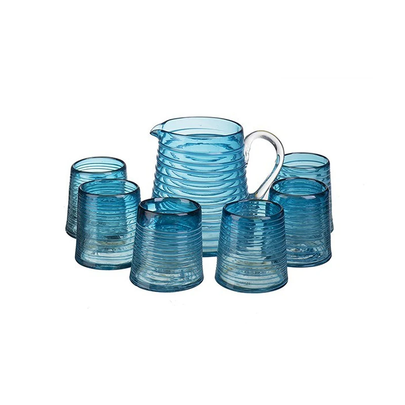پارچ و لیوان گالری ساتگین طرح بلور آباژوری کد  57046 مجموعه 7 پارچه