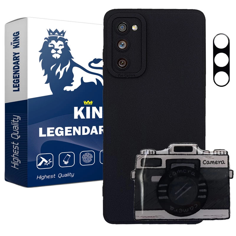 کاور لاین کینگ مدل دوربین عکاسی مناسب برای گوشی موبایل سامسونگ GALAXY S20 FE به همراه پایه نگهدارنده و محافظ لنز