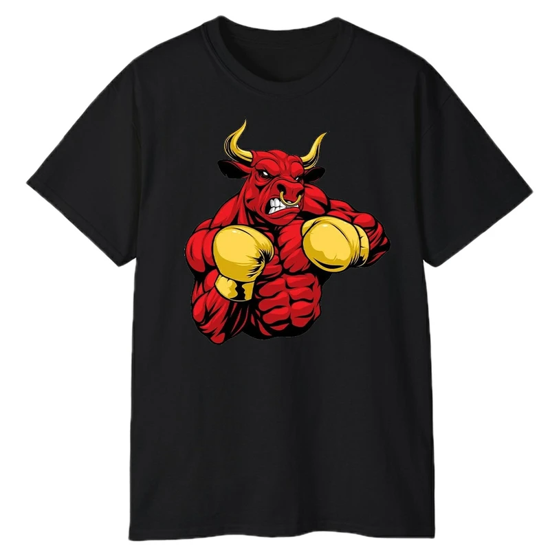 تی‌شرت آستین کوتاه مردانه پاد آفرین مدل گاومیش بوکسور