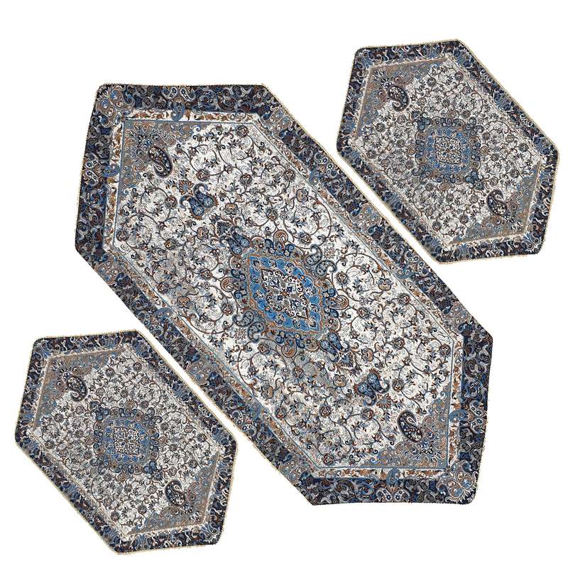 ست سه تکه رومیزی ترمه مدل چهلستون کد RS3-3