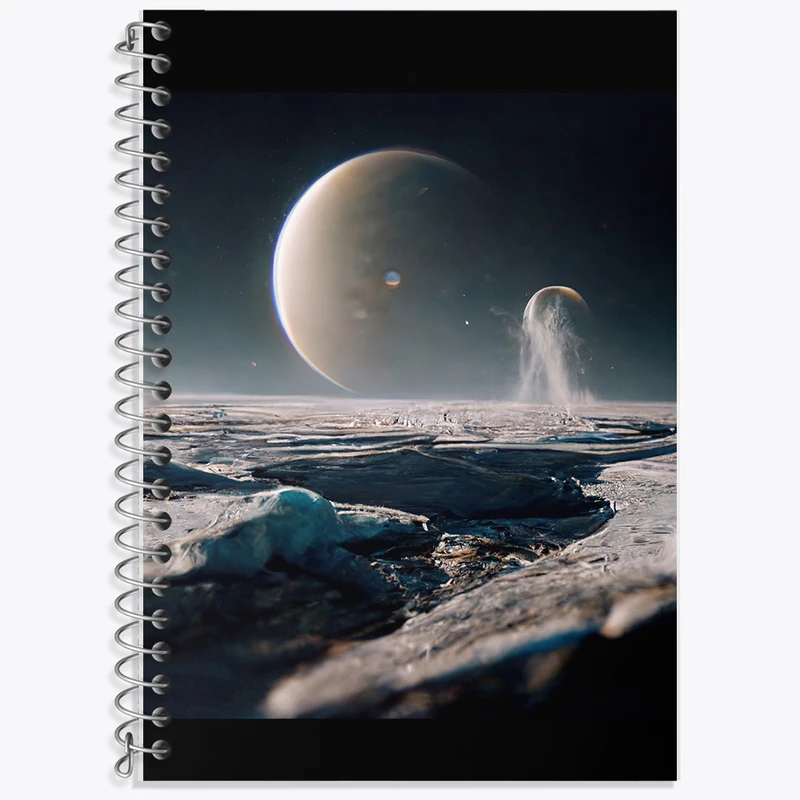 دفتر زبان 50 برگ خندالو مدل سه خط طرح کهکشان کد F1837