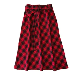 دامن زنانه مدل dpیلدایی پشمی چهارخانه