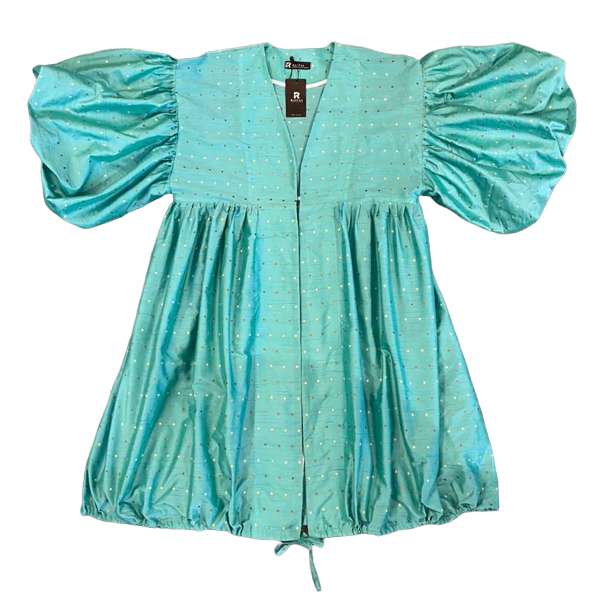 مانتو زنانه مدل خال خال آستین چین دار