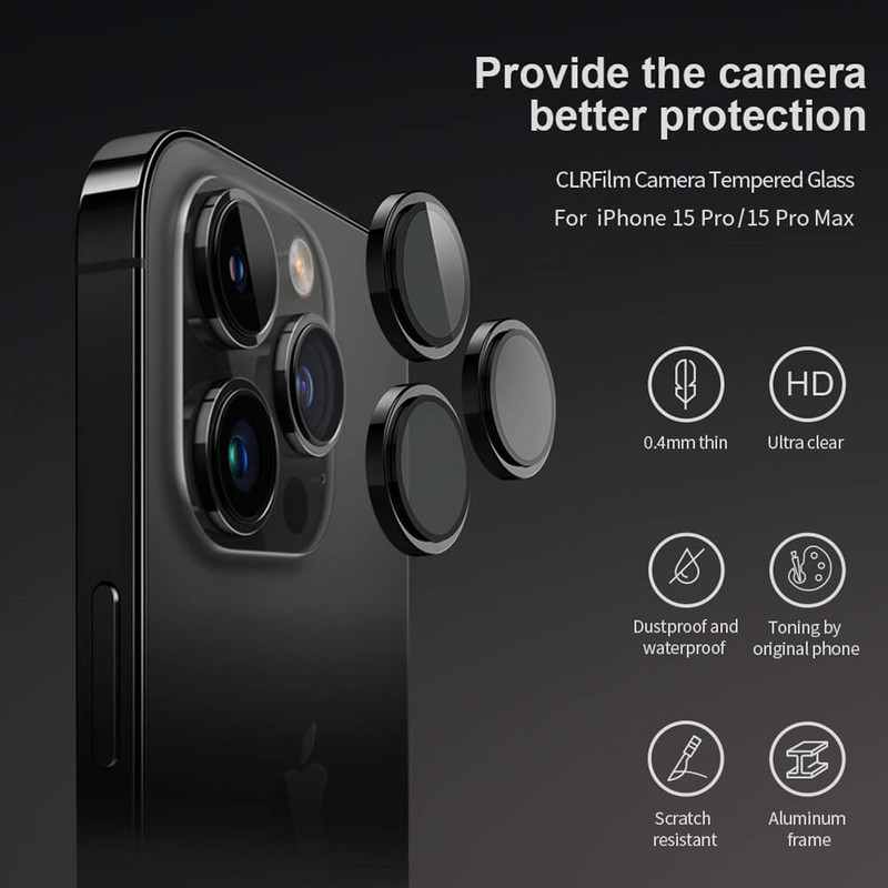 محافظ لنز دوربین ام‌گلس مدل Ring Metal MG مناسب برای گوشی موبایل اپل iPhone 16 Pro / 16 Pro Max