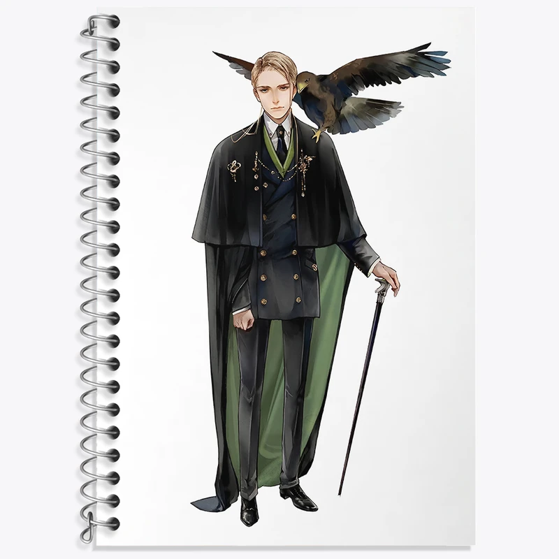 دفتر زبان 50 برگ خندالو مدل سه خط طرح مالفوی هری پاتر (Harry Potter) کد N2447