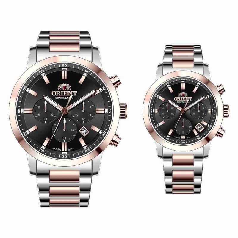ست ساعت مچی عقربه‌ای کوارتز زنانه و مردانه اورینت کانتیننتال مدل 0117-2