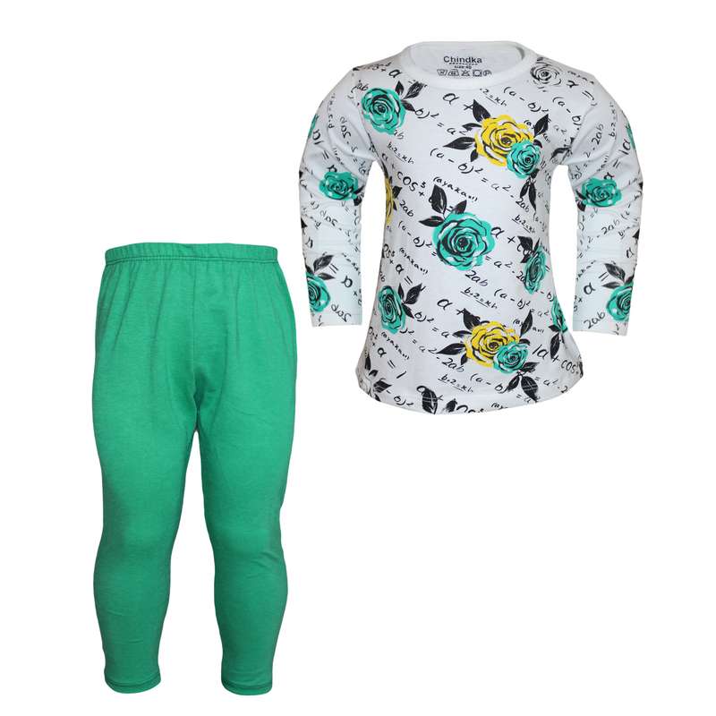 ست تی شرت و شلوار دخترانه چیندکا مدل 104