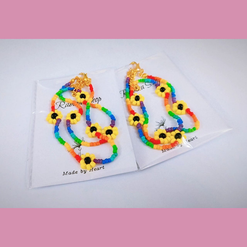 گردنبند دخترانه مدل منجوق شکوفه 02 گردنبند دخترانه مدل منجوق شکوفه 02