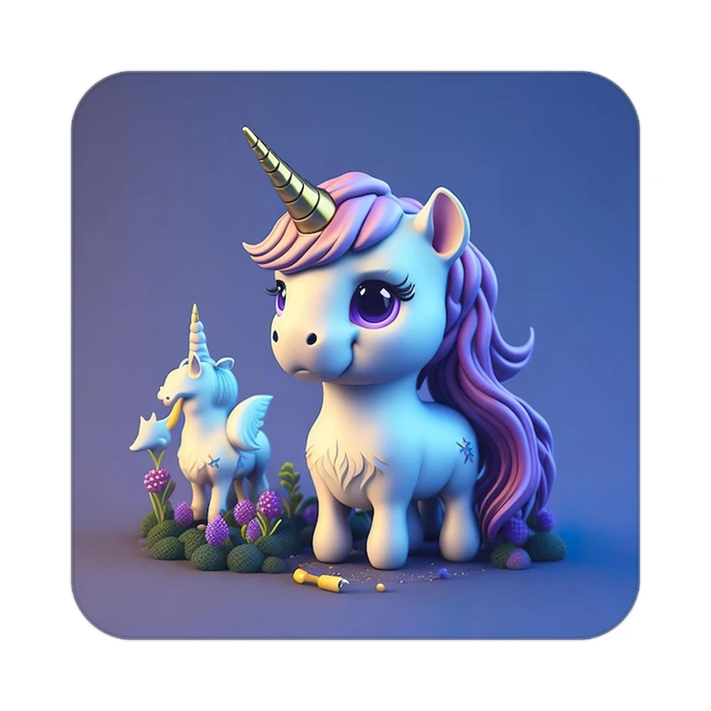 زیر لیوانی کاکتی طرح اسب تک شاخ و یونیکورن مدل mp32476