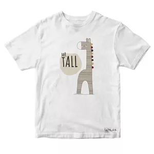 تی شرت آستین کوتاه پسرانه مدل زرافه کد SH038 رنگ سفید