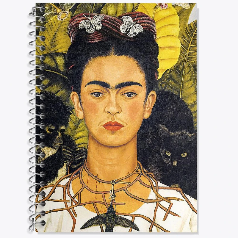 دفتر زبان 50 برگ خندالو مدل سه خط طرح فریدا کالو Frida Kahlo کد 3720