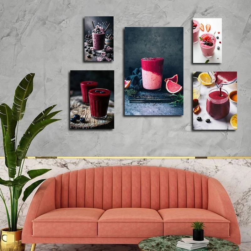 تابلو شاسی بکلیت طرح نوشیدنی و اسموتی مدل SH-2808 مجموعه 5 عددی