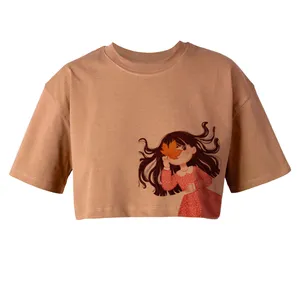 کراپ‌تاپ آستین کوتاه زنانه مدل GIRL کد L349 K