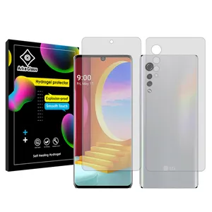 Arka Glass Tough model transparent screen protector suitable for LG Velvet mobile phone along with the back of the phone protector