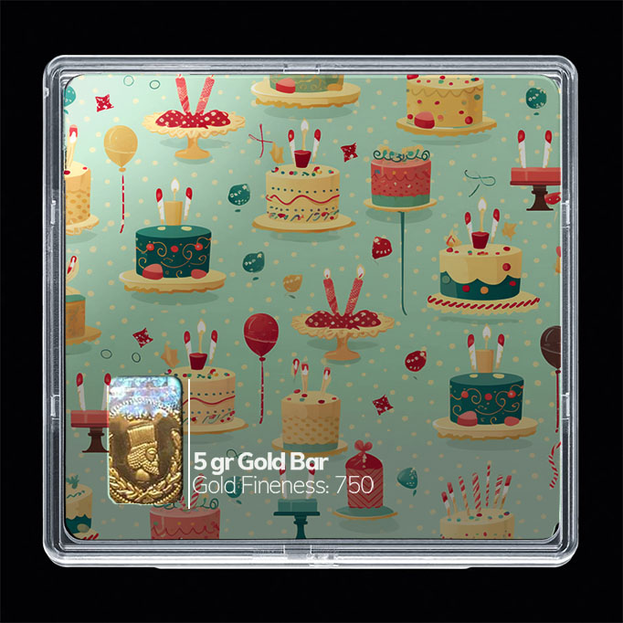 شمش طلا 18 عیار مدوپد مدل کیک کد SG10709