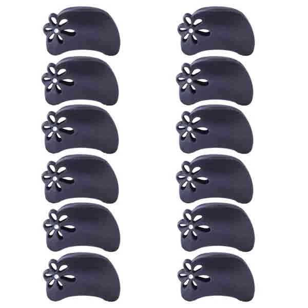 کلیپس مو زنانه مدل گل نگین دار کد 002 بسته 12 عددی