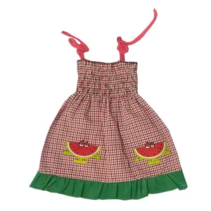 پیراهن دخترانه طرح هندوانه مدل 8350