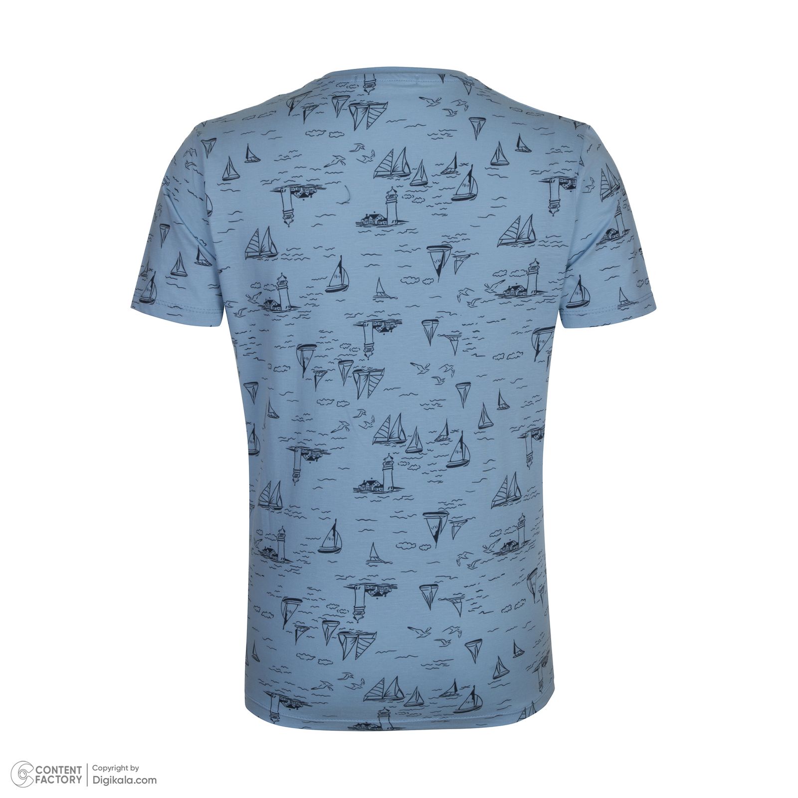 تی شرت آستین کوتاه مردانه باینت مدل 755-2 رنگ آبی روشن -  - 4