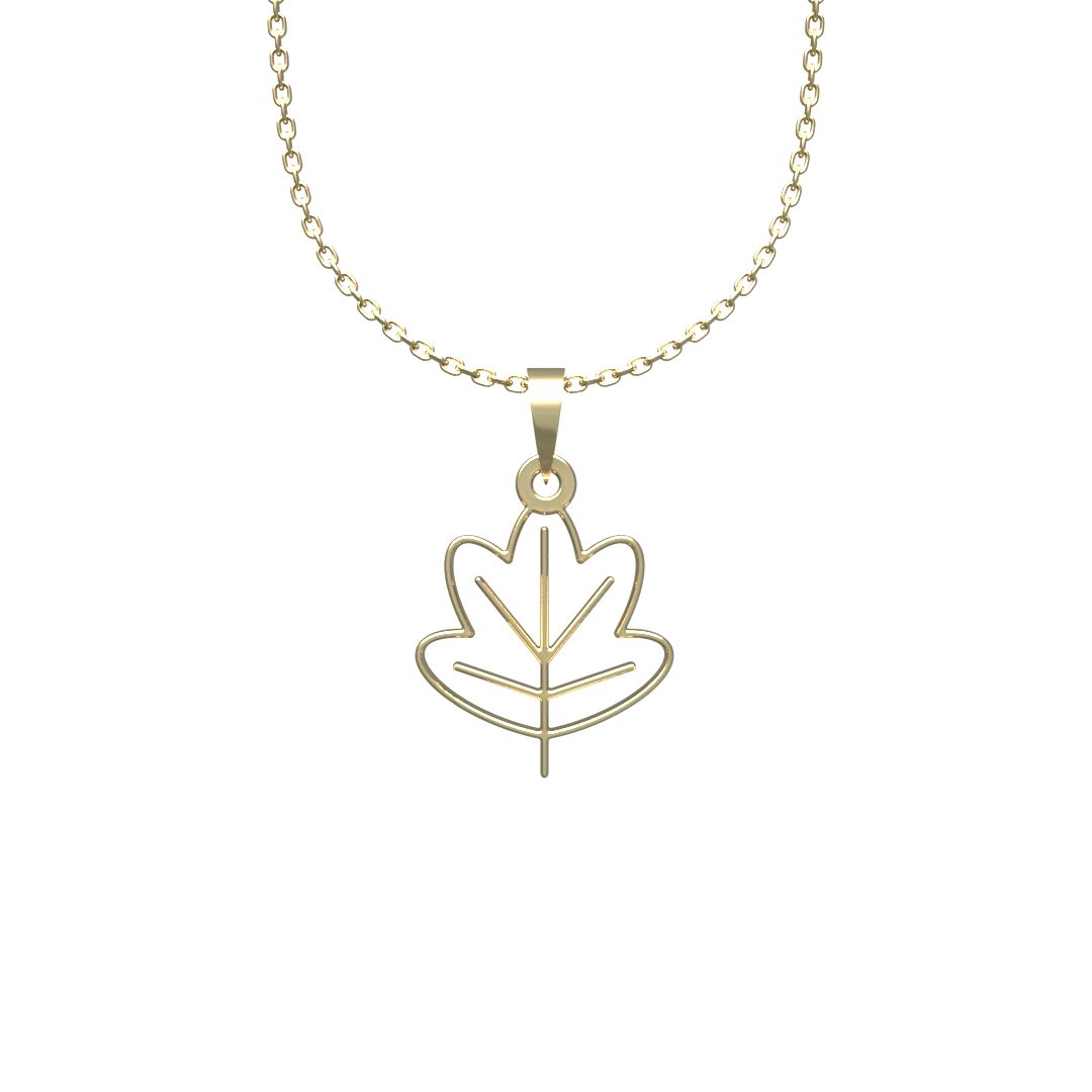 گردنبند طلا 18 عیار زنانه مدوپد مدل برگ کد L2-1-1154 -  - 6