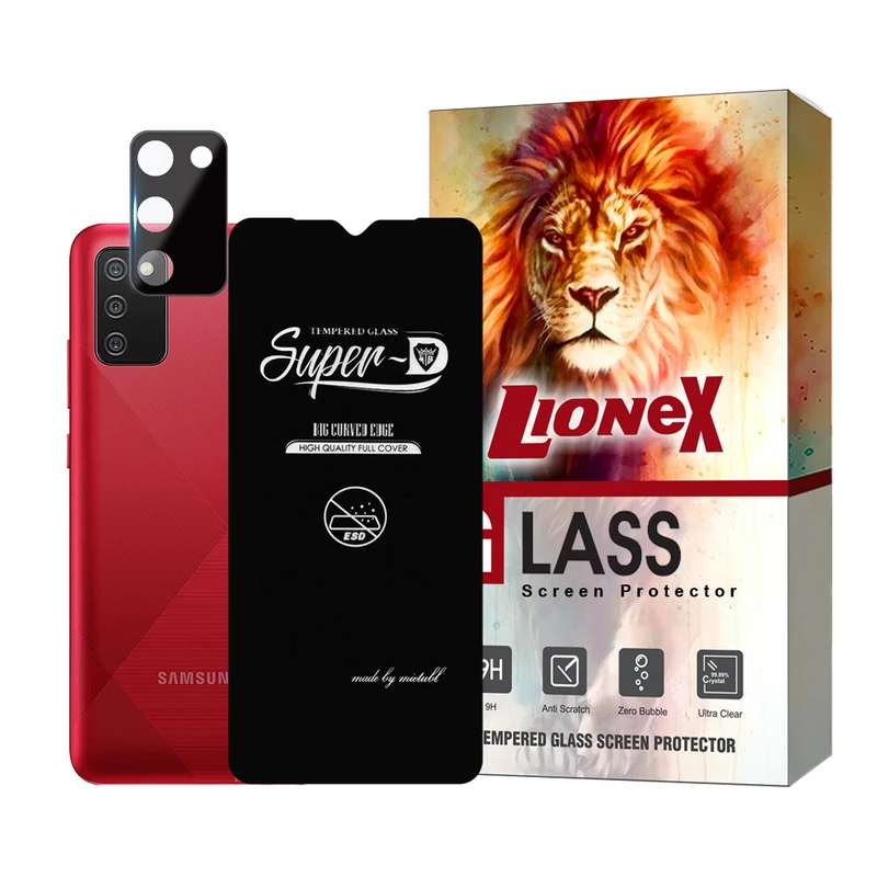   محافظ صفحه نمایش لایونکس مدل SUPLNFULI مناسب برای گوشی موبایل سامسونگ Galaxy A02s / M02s / A03s / F02s به همراه محافظ لنز گوشی
