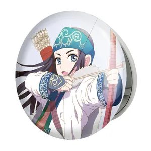 آینه جیبی خندالو طرح اسیرپا انیمه کامویی طلایی Golden Kamuy مدل تاشو کد 23724 