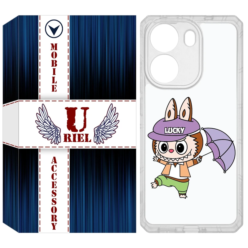 کاور یوریل مدل Clear کد 125 طرح لبوبو Labubu مناسب برای گوشی موبایل شیائومی Poco X7 Pro