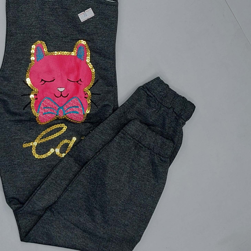شلوار دخترانه مدل گربه شیک دوخت 1635 رنگ طوسی شلوار دخترانه مدل گربه شیک دوخت 1635 رنگ طوسی