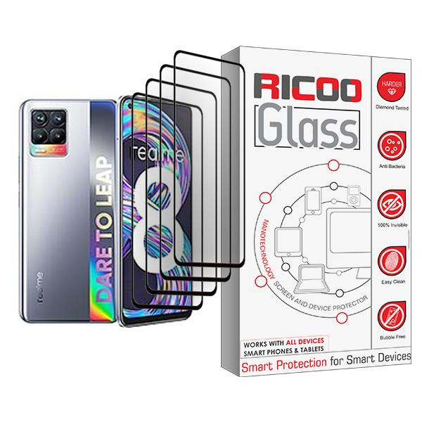 محافظ صفحه نمایش ریکو مدل Glass MIX004 مناسب برای گوشی موبایل ریلمی 8 بسته چهار عددی