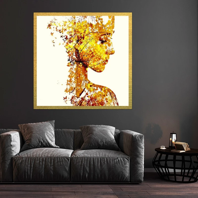 تابلو بکلیت طرح مدرن چهره پاییزی مدل قاب شاسی T-S10327