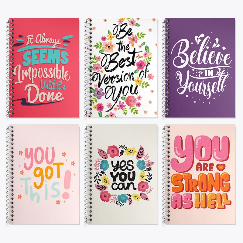 دفتر زبان 50 برگ خندالو مدل دو خط طرح انگیزشی کد 511 مجموعه 6 عددی