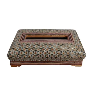 جعبه دستمال کاغذی خاتم کاری مدل کاس کد140405