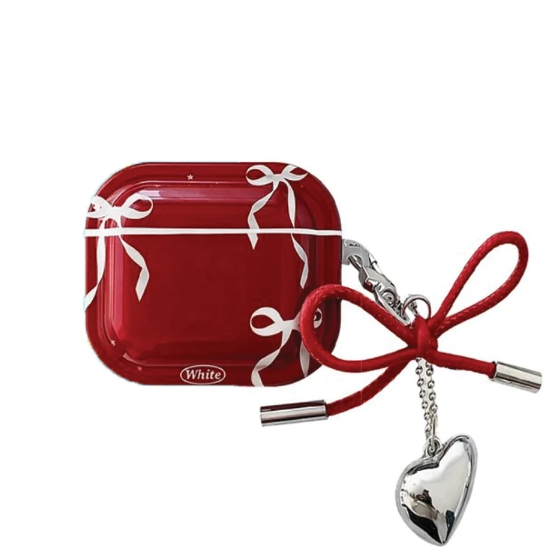 کاور مدل چری پاپیون و ستاره مناسب برای کیس اپل AirPods 4 به همراه آویز