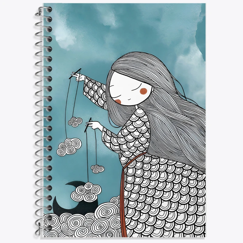 دفتر زبان 50 برگ خندالو مدل دو خط طرح دخترانه کد N3835