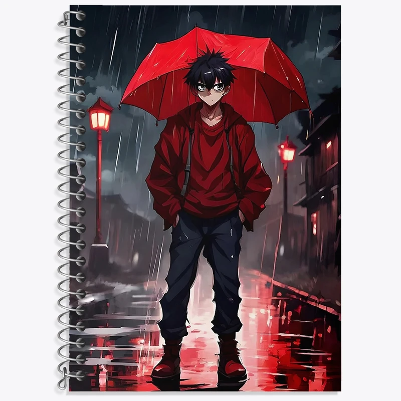 دفتر زبان 50 برگ خندالو مدل سه خط طرح پسر انیمه ای کد N1277